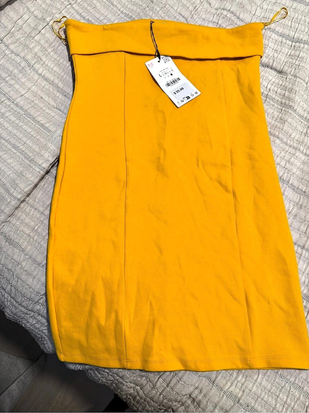 ZARA Mini Dress in Yellow Size Large NWT
